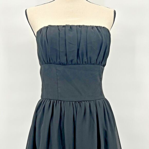 KENSIE GIRL Black Cocktail Party Formal Dress~Strapless Mini w Ruffles LBD~Sz S - Picture 2 of 14